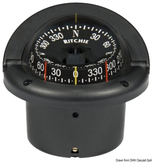 Kompas RITCHIE Helmsman 3" 3/4 (94 mm) s osvjetljenjem crni