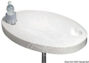 Stol od bijele plastike ovalni 770x510 mm
